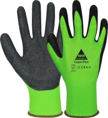 Hase Safety Superflex Green Arbeitshandschuhe - 10 Paar (grün/schwarz) 